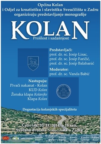 Predstavljanje monografije ''Kolan: Prošlost i sadašnjost''